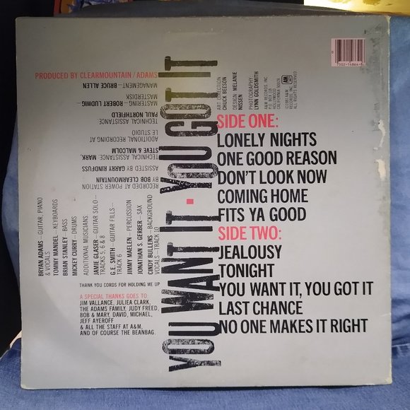 Bryan Adams You Want You Got It 1981 Vinyl record - Picture 2 of 4